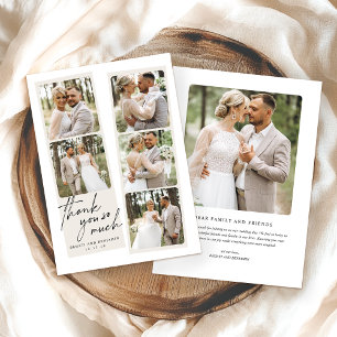 Modern Photo Collage Wedding Thank You Card