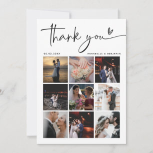 Modern Photo Collage Wedding Thank You Card