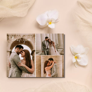 Modern Photo Collage Wedding Thank You  Postcard