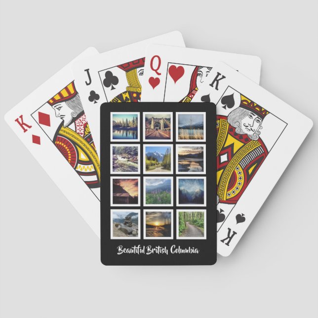 Modern Photo Collage with Nine Pictures of BC Play Playing Cards (Back)