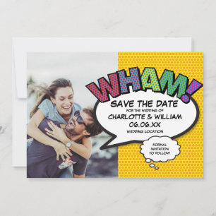 Modern Photo Colourful WHAM Comic Book Save The Date