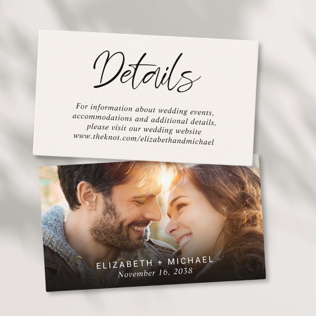 Modern Photo Cream Wedding Details Enclosure Card (Creator Uploaded)