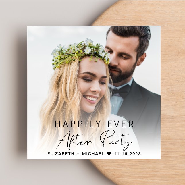 Modern Photo Cream Wedding Reception Invitation (Creator Uploaded)