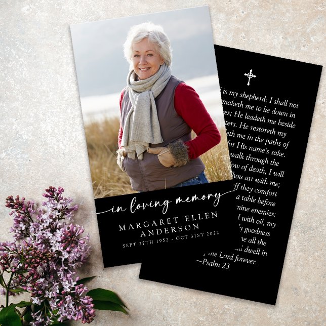 Modern Photo Cross Funeral Prayer Card (Creator Uploaded)
