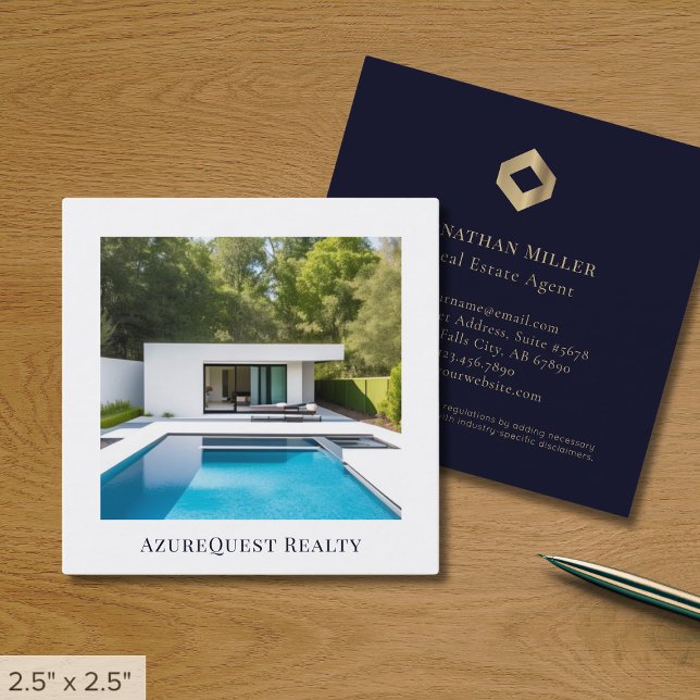 Modern Photo Custom Logo Square Business Card (Creator Uploaded)