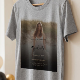 Modern Photo Custom Name Graduation Senior T-Shirt