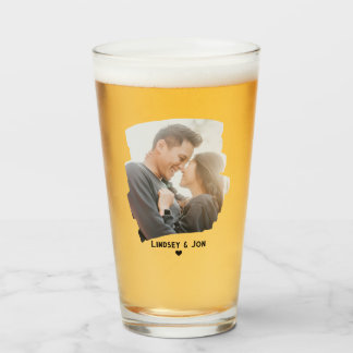 Modern Photo Custom Name or Message Beer Glass