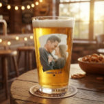 Modern Photo Custom Name or Message Beer  Glass<br><div class="desc">Our Modern Photo Custom Name or Message Beer Glass features a distressed edge area for you to add your personal photo. Add names, date or special message, and you have the perfect gift for Valentin's Day, an Anniversary, Wedding Shower, or Birthday! Perfect gift for him, what man doesn't want a...</div>