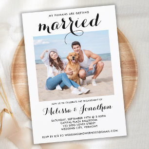 Modern Photo Custom Pet Wedding Engagement Party  Invitation