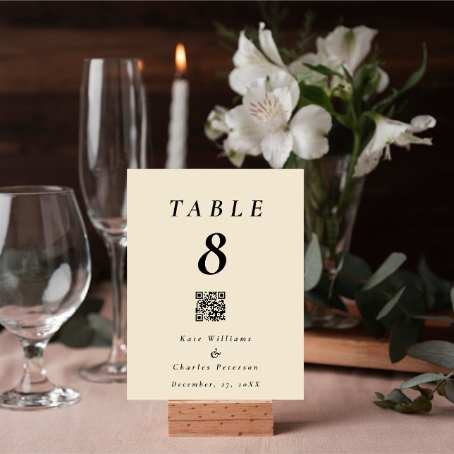 Modern Photo Custom Qr Code Table Card (Creator Uploaded)