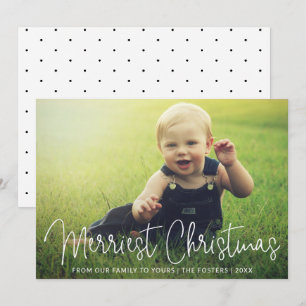 Modern Photo Cute Christmas Holiday Card