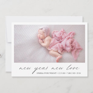 Modern Photo Cute Holiday Birth Announcement