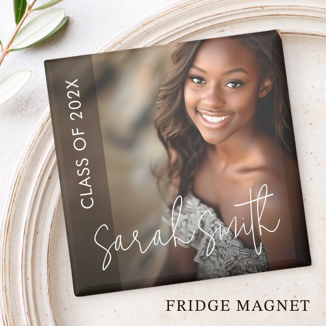 Modern photo dark overlay graduation magnet (Modern photo dark overlay graduation magnet)