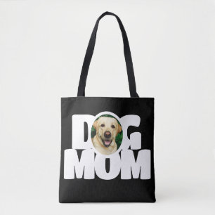 Modern Photo Dog Mum Simple Black Tote Bag