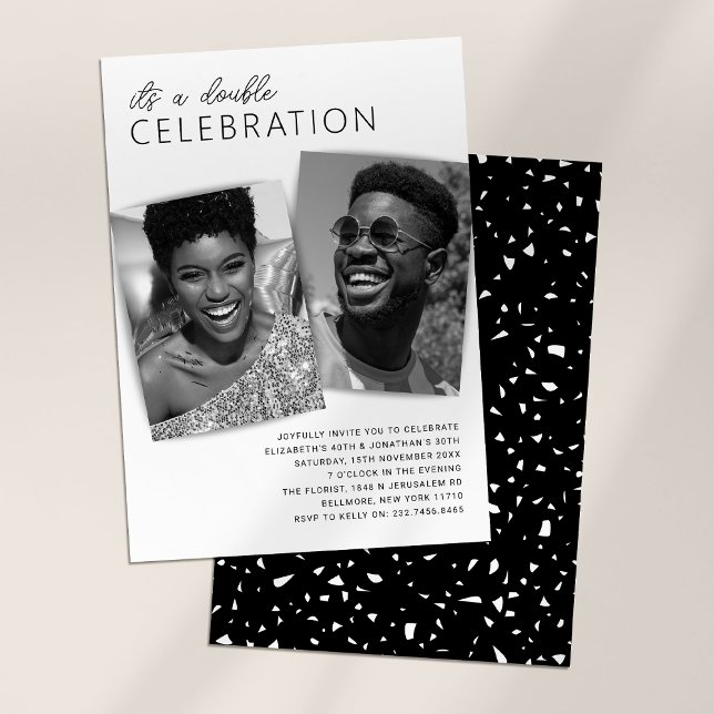 Modern Photo Double Celebration Birthday Invitation (Creator Uploaded)