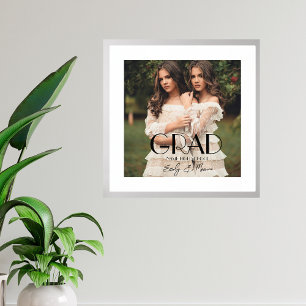 Modern Photo Double Graduate High School Foil Prints