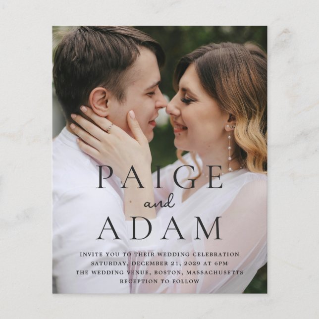 Modern Photo Editorial Wedding Invitation Flyer (Front)