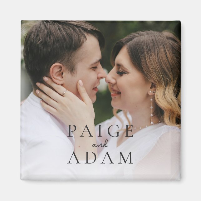 Modern Photo Editorial Wedding Magnet (Front)