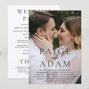 Modern Photo Editorial Wedding Programme