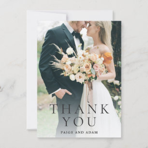 Modern Photo Editorial Wedding Thank You Card