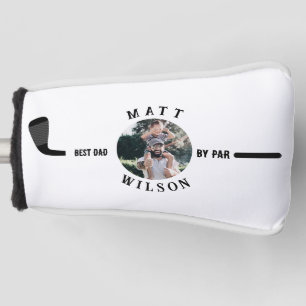 Modern Photo Elegant Best Dad by Par Father's Day Golf Head Cover