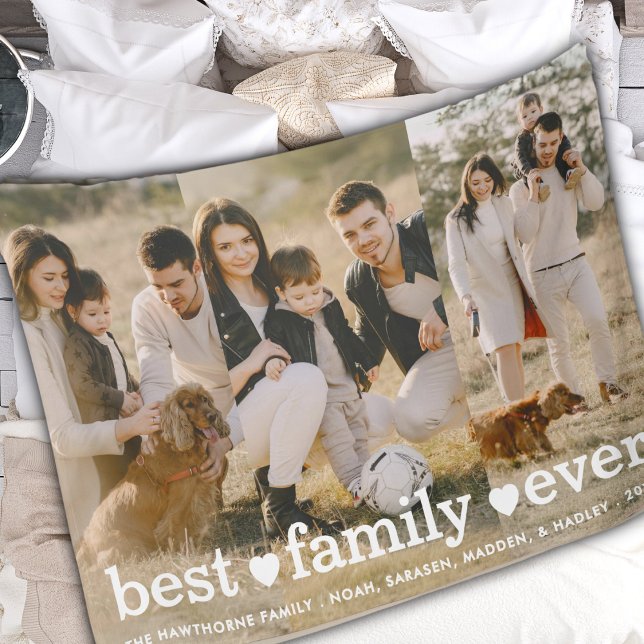 Modern Photo Elegant Best Family Ever Collage Fleece Blanket (Creator Uploaded)