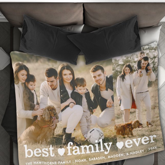 Modern Photo Elegant Best Family Ever Collage Sherpa Blanket (Creator Uploaded)