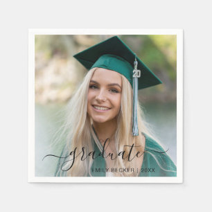Modern Photo Elegant Graduation Napkin
