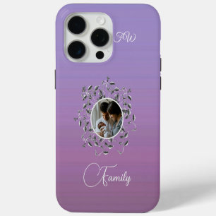Modern Photo Elegant Script Vines Leaves iPhone 15 Pro Max Case