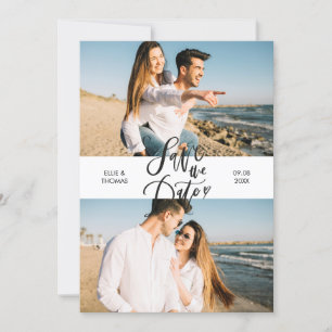 Modern Photo Elegant Script Wedding Save The Date