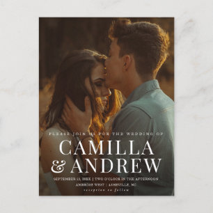 Modern Photo Elegant Stylish Wedding Invitation Postcard