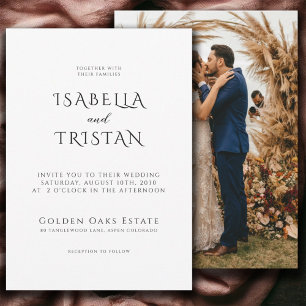 Modern Photo Elegant Typography Wedding  Invitation