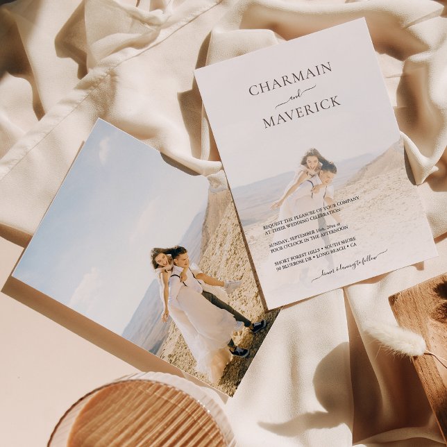 Modern Photo Elegant Wedding Invitation (Creator Uploaded)