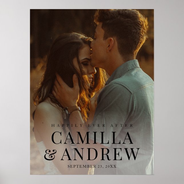 Modern Photo Elegant Wedding  Poster (Front)