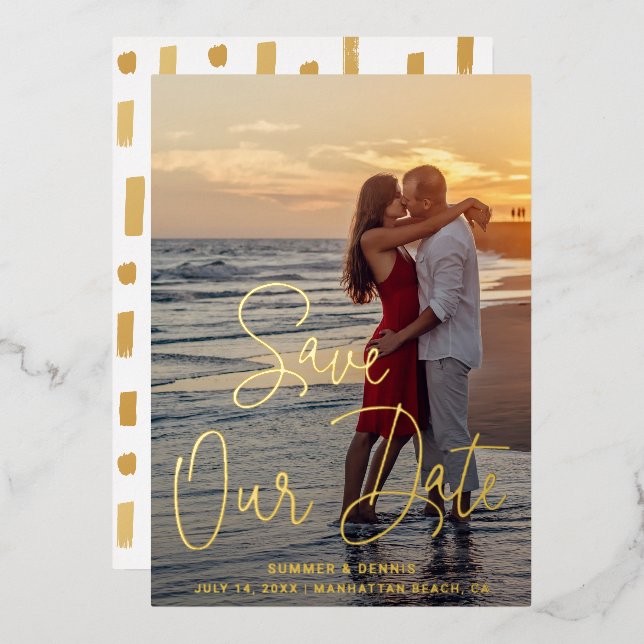 Modern Photo Elegant Wedding Save The Date (Front/Back)