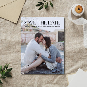 Modern Photo Elegant Wedding Save the Date Announcement Postcard