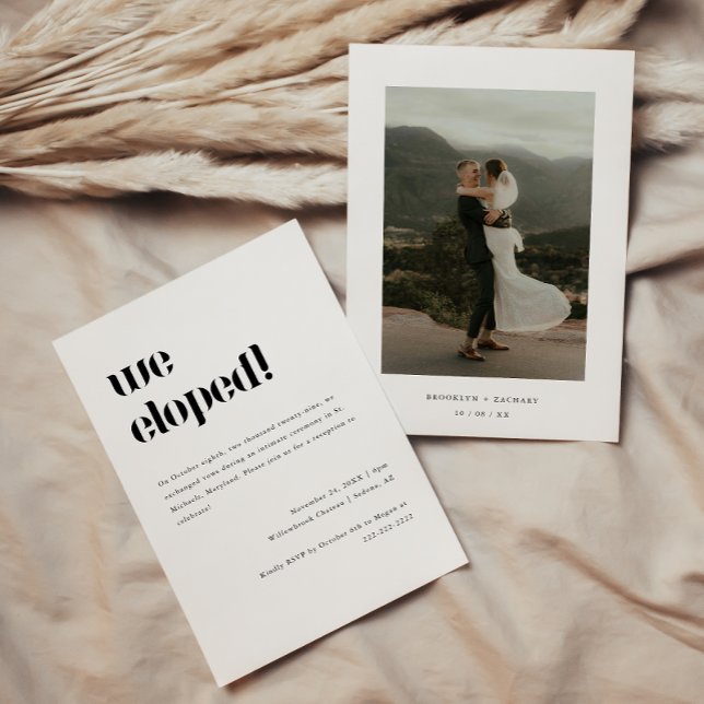 Modern Photo Elopement & Wedding Reception Invitation (Creator Uploaded)