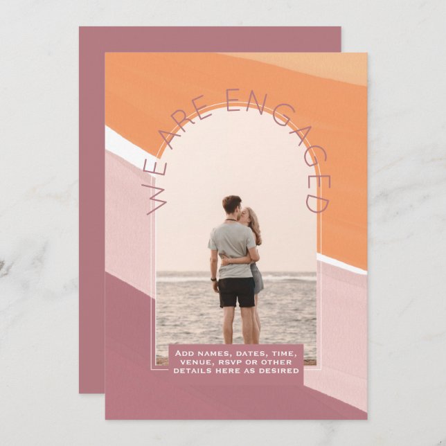 MODERN PHOTO ENGAGEMENT INVITE - Mixed Colours (Front/Back)