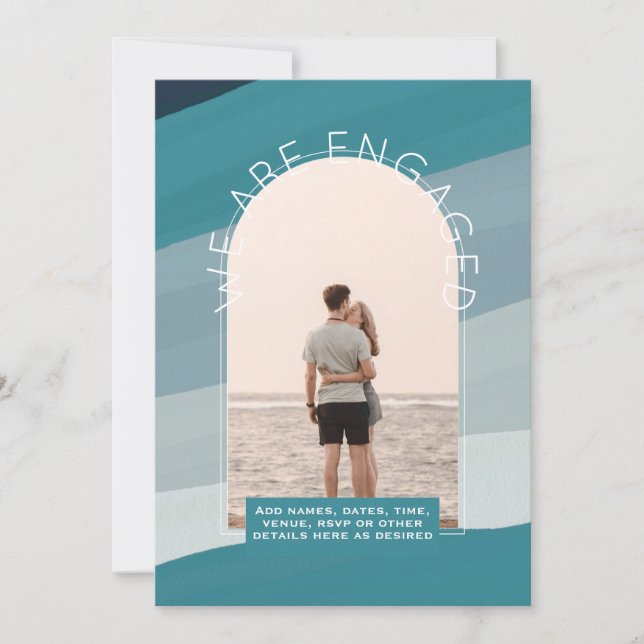 MODERN PHOTO ENGAGEMENT INVITE - Mixed Colours (Front)