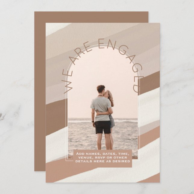 MODERN PHOTO ENGAGEMENT INVITE - Mixed Colours (Front/Back)