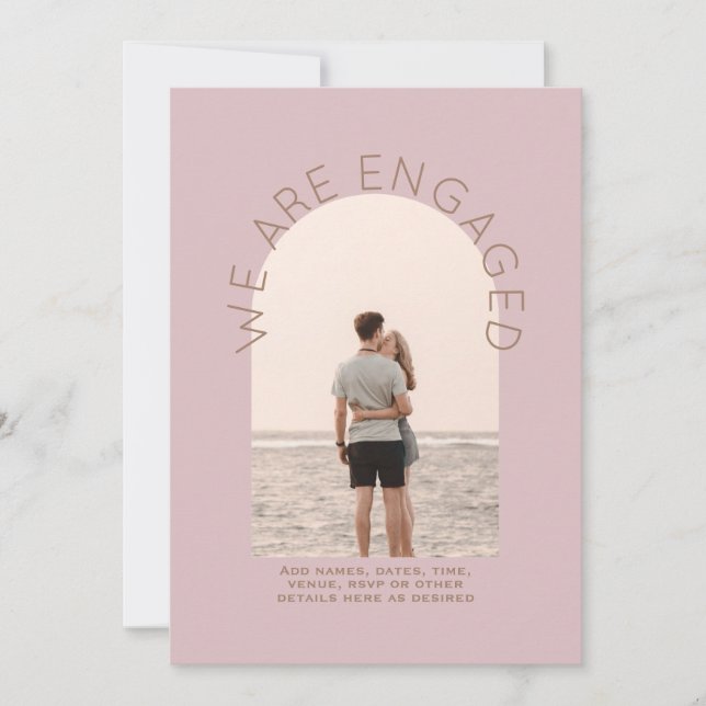 MODERN PHOTO ENGAGEMENT INVITE - Mixed Colours (Front)