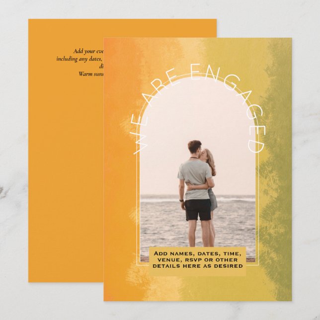 MODERN PHOTO ENGAGEMENT INVITE - Mixed Colours (Front/Back)