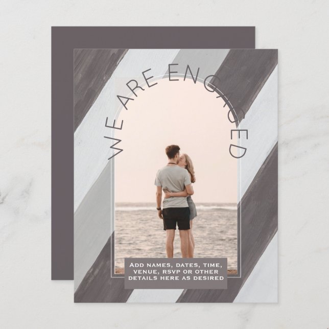 MODERN PHOTO ENGAGEMENT INVITE - Mixed Colours (Front/Back)