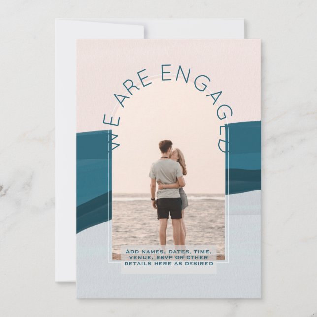 MODERN PHOTO ENGAGEMENT INVITE - Mixed Colours (Front)