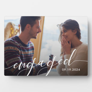 Modern Photo Engagement Keepsake  Plaque