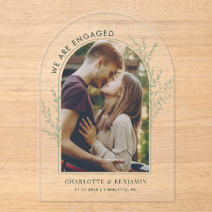 Modern Photo Engagement Save the Date Acrylic Invitations