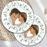 Modern Photo Eucalyptus Personalised Wedding Magnet<br><div class="desc">Add the finishing touch to your wedding with these custom photo eucalyptus botanical greenery wedding magnet. Perfect as wedding favours to all your guests . Customise these wedding favours with your favourite wedding photo, newlywed photo, and personalise with name and date. See our wedding collection for matching wedding favours, newlywed...</div>