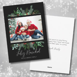 Modern Photo Feliz Navidad Christmas Holiday Card