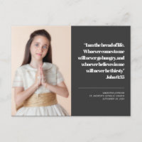 Modern Photo First Holy Communion Quote Invitation