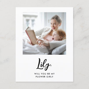 Modern Photo Flower Girl Proposal Card